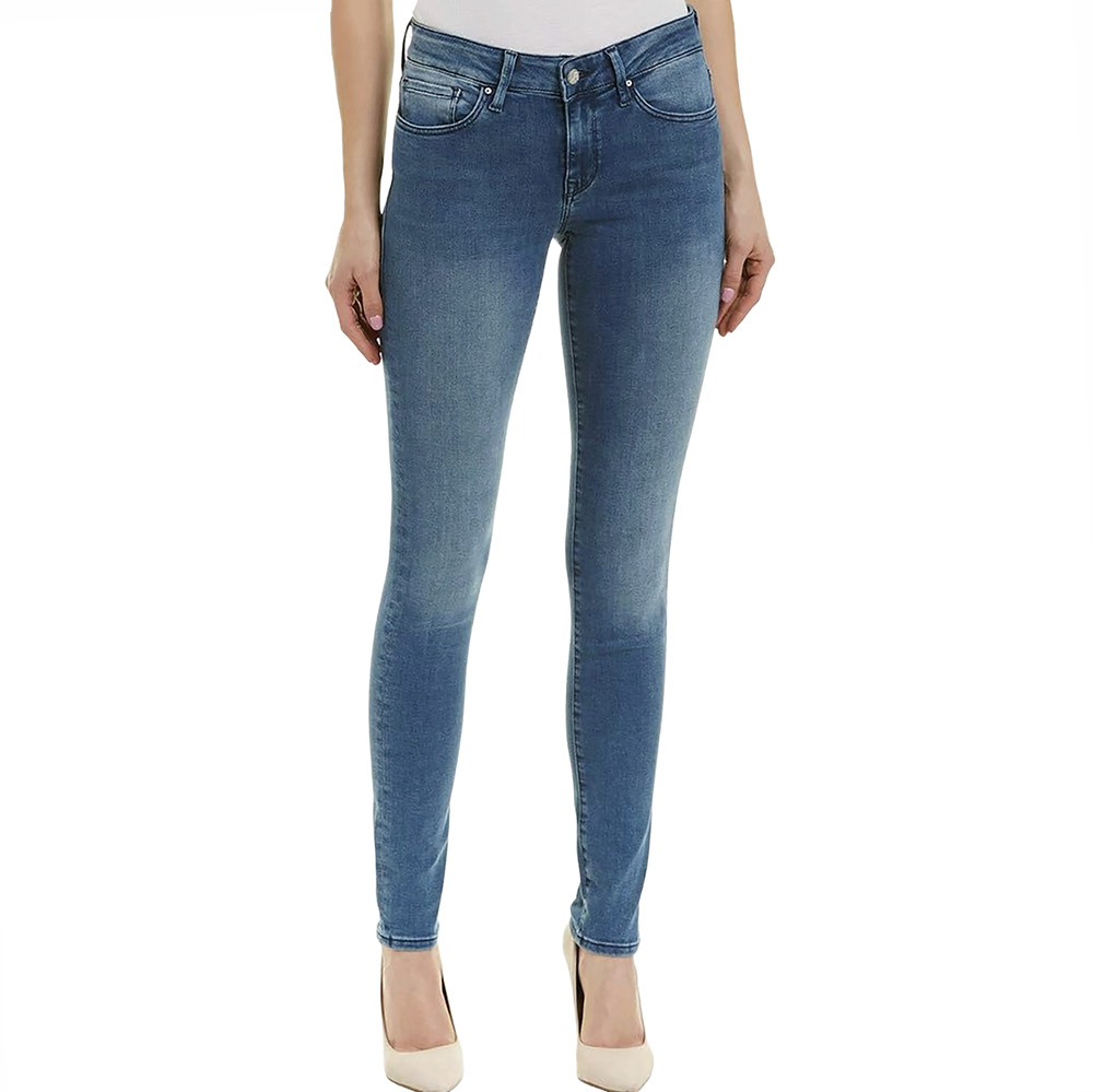 Mavi Adriana Mid-Rise Super Skinny Jean Sz 27 x 32 Light Foggy Blue Soft Stretch